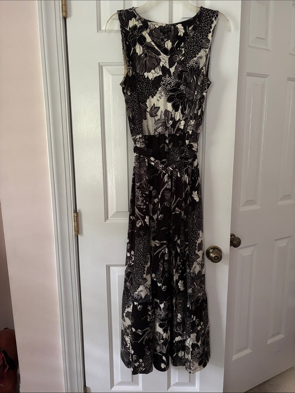 Talbots Black and White Floral Maxi Dress